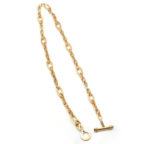 Roberto Coin 18K Yellow Gold Oval Toggle Link Necklace 750 Italy  18" - Picture 7 of 9